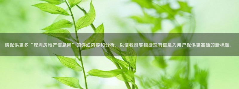风暴娱乐乃六七五一38：请提供更多“深圳房地产信息网”的详细
